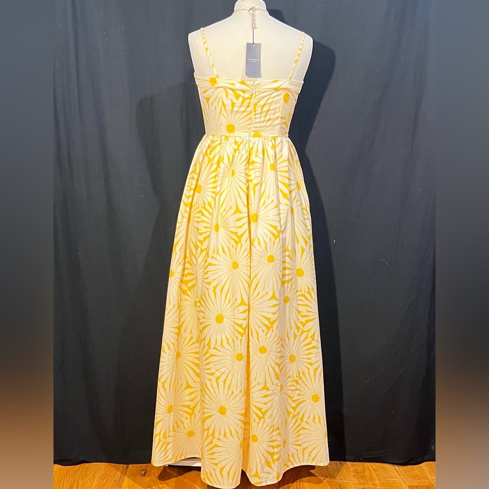 Flora Bea big floral cotton sateen maxi gown spaghetti straps are detachable-NWT - Picture 10 of 16